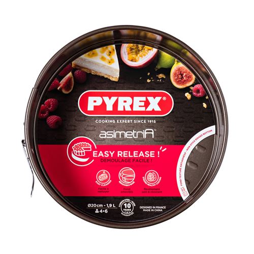 Pyrex 4937291 Asimetria Moule À  Charnières Tole/Peinte Noir 22,5 X 21,7 X 6,5 Cm
