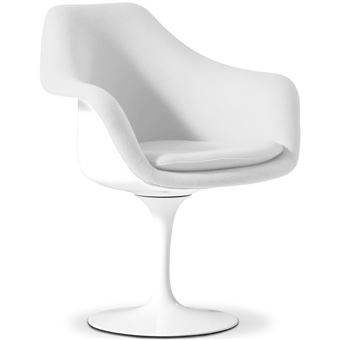 Myfaktory Fauteuil Tulipe Cuir Premium Blanc Achat Prix Fnac