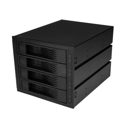 startech 4 bay 3.5in sata sas backplane for 3 5.25in bays trayless noir