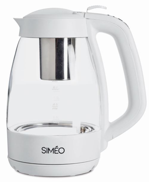 SIMEO TEAPOT GLASS WHITE 1,2L 4 PRESETS