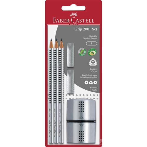 FABER C BL 3 CRAYONS GRIP 2001 HB + TC +