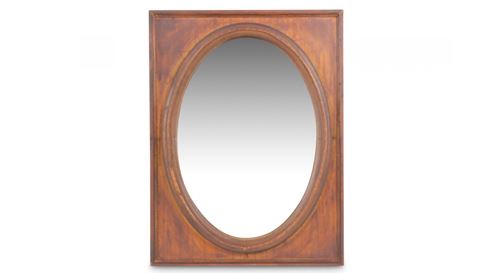 Miroir Ancien Oval Vertical Bois 54.5x3.5x72cm - Marron - Décoration d'Autrefois
