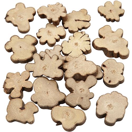 Creotime disques en bois 15-40 mm ovale 5 mm 230 grammes