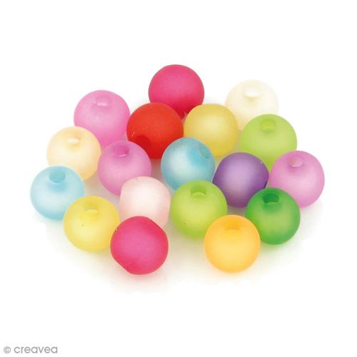Perles Rondes colorées givre - 8 mm - 120 pcs environ