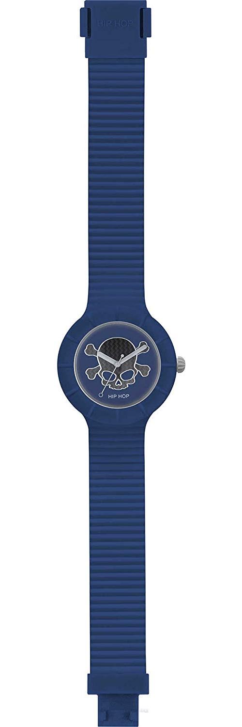 Montre HIP HOP pour Homme Skull avec Bracelet en Silicon, Glam, Mouvement Time Just - 3H Quartz