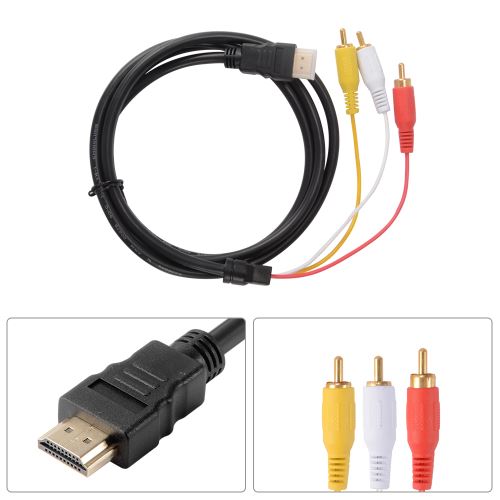câble HDTV HDMI vers RCA câble HDMI mâle vers mâle 3RCA AV Composite mâle  M/M connecteur adaptateur câble cordon composant convertisseur 1.5M 1080P