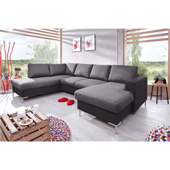 Bobochic Lilly Canapé Dangle Panoramique En Tissu Angle Gauche Couleur Noir Gris