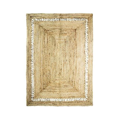 tapis deco jute 120x170 cm - vague dentelle