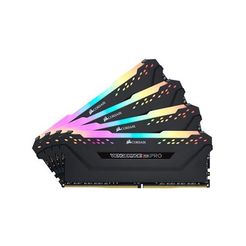 CORSAIR Vengeance RGB PRO - DDR4 - kit - 32 Go: 4 x 8 Go - DIMM 288 broches - 3200 MHz / PC4-25600 - CL16 - 1.35 V - mémoire sans tampon - non ECC - noir