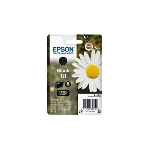 Epson 18 - 5.2 ml - zwart - origineel - inktcartridge - voor Expression Home XP-212, 215, 225, 312, 315, 322, 325, 412, 415, 422, 425