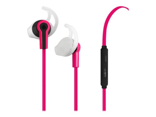 PURO IPHFSPORT7 - In-ear hoofdtelefoons met micro - inwendig - met bekabeling - 3,5 mm-stekker - roze
