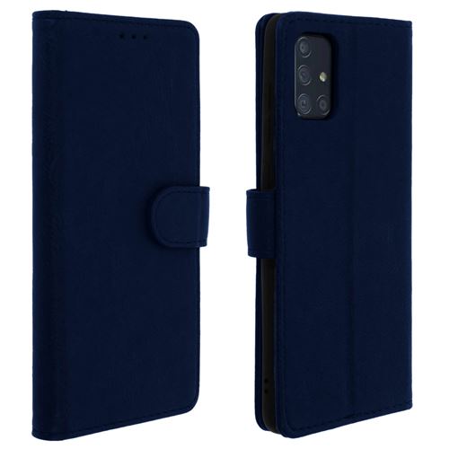 Housse pour Samsung Galaxy A71 Porte-cartes Fonction Support bleu nuit