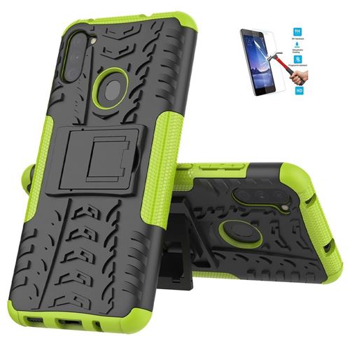 Coque Pour Samsung Galaxy M11 Anti Choc Vert Avec Film Verre Trempé - Support hfs-house®