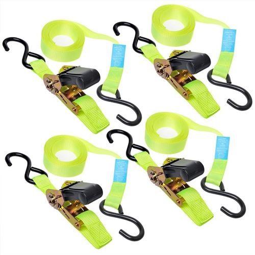 ProPlus sangles avec crochets 25 x 5000 mm PES 250 kg jaune 4 pcs