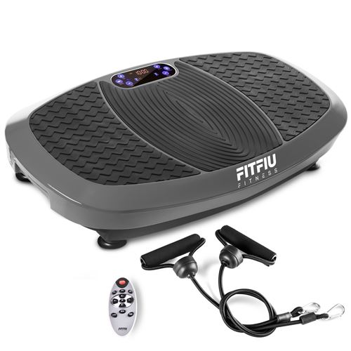 Plateforme vibrante oscillante 3D FITFIU 1000w avec cordes élastiques - Gris