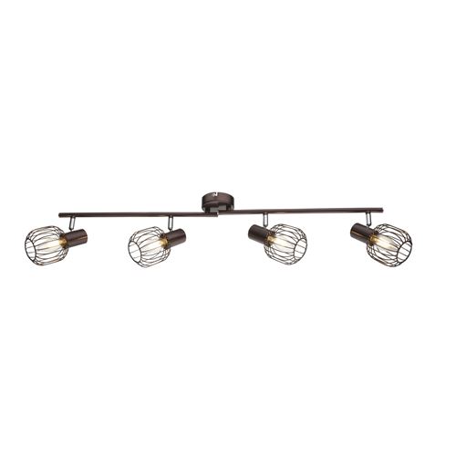 Plafonnier spot design industriel Akin - 4 Ampoules - Marron bronze