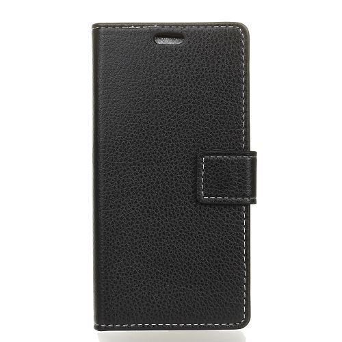 Etui en PU litchi avec support noir pour Huawei Nova 4