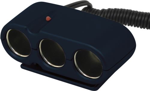 Carpoint Séparateur à 3 voies avec cordon 300 cm 12/24 Volt noir