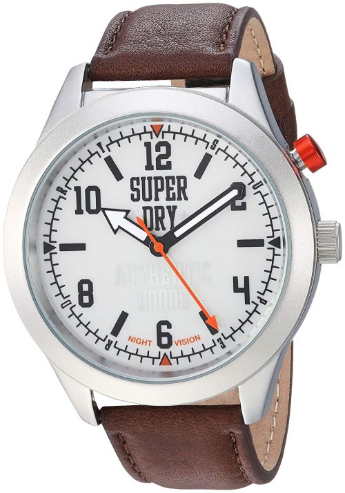 Superdry Hommes Analogique Quartz Montre avec Bracelet en Cuir SYG187BR