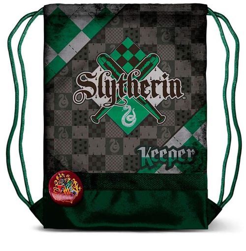 Karactermania Harry Potter Quidditch Slytherin-Storm Drawstring Bag Sac à cordon, 47 cm, Vert (Green)