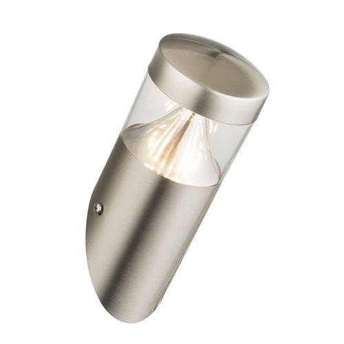 7W LED applique murale mat allongé en acier inoxydable d'argent de la lampe extérieure jardin lumière économique Globo 34206