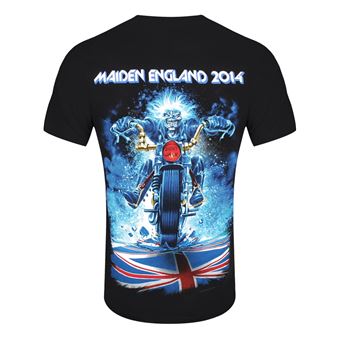 T-Shirt Officiel Iron Maiden Trooper Red Sky - Logo Band Noir Homme, Coton Doux Rock Métal