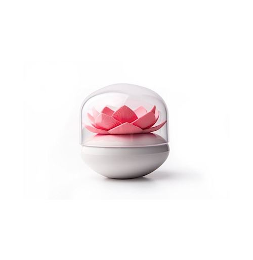 Boîte à coton-tige lotus - Blanc et rose