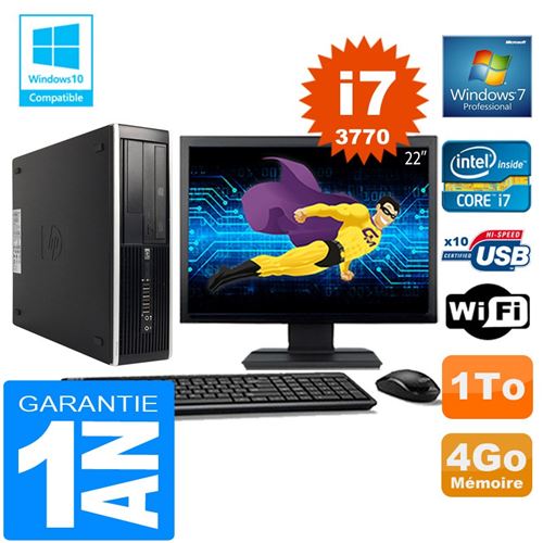 Pc hp compaq 8300 sff core i7-3770 ram 4go disque 1 to wifi w7 ecran 22' État correct - Hewlett-Packard reconditionné disponible sur Fnac