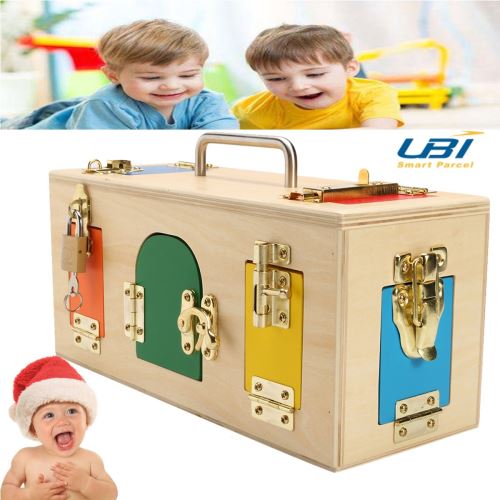 Jouet éducatif en bois Montessori Matériel pratique Petite boîte de verrouillage
