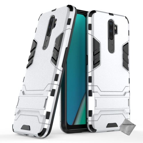Housse etui coque rigide anti choc pour Oppo A5 (2020) avec film ecran - ARGENT