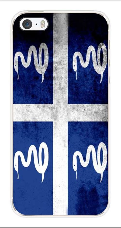 Coque en silicone imprimée compatible iPhone 5 iPhone 5S Drapeau Martinique