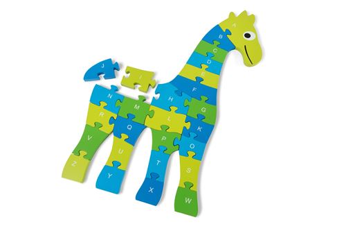 BS Toys puzzle de sol Girafe 60 x 40 cm vert/bleu 26 pièces