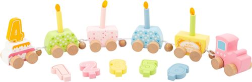 Small Foot coffret de train en bois Birthday junior 56 cm 16 pièces