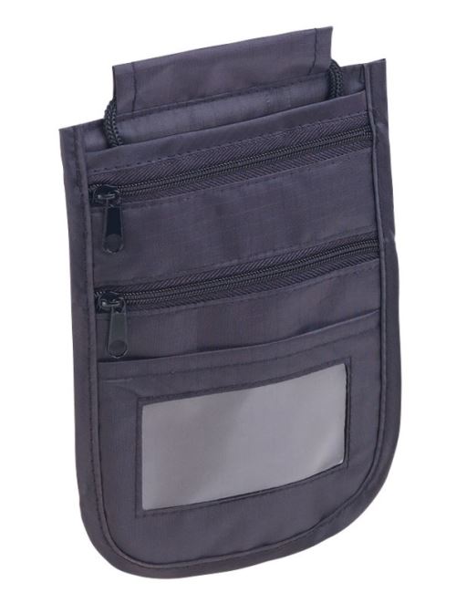 Pochette tour-de-cou unisexe à protection RFID et 4 compartiments - Noir