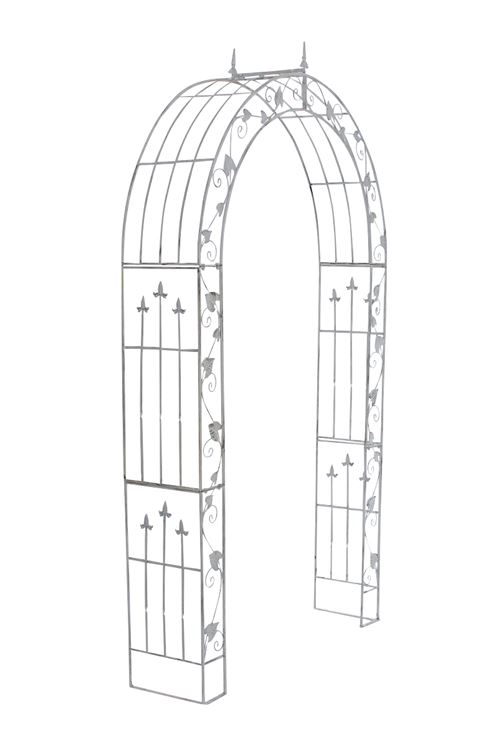 Arche de jardin Emma en fer forgé , Blanc antique