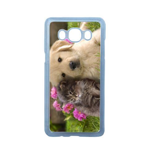 Coque chiot golden retriever et chaton compatible samsung galaxy j3 2016 transparent