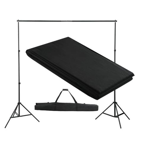 vidaXL Achtergrondondersteuningssysteem 300x300 cm zwart