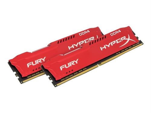 HyperX FURY Red 16GB DDR4 3200 MHz Kit 16Go DDR4 3200MHz module de mémoire - Modules de mémoire (16 Go, 2 x 8 Go, DDR4, 3200 MHz, 288-pin DIMM, Rouge)
