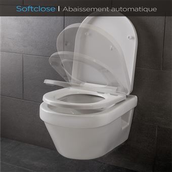 Abattant WC blumfeldt Dombach Senzano Lunette de toilette Frein de chute Premium Siege de toilette Antibacterien Forme en D Blanc Accessoires salles de bain et WC Achat prix fnac