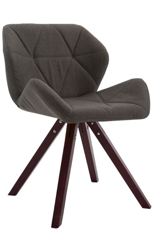 Chaise de salle à manger Tyler tissu pieds carrés avec piètement en bois de hêtre Cappuccino - Siège Gris foncé