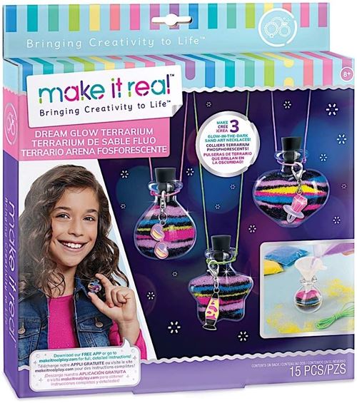 Make It Real bouteille pendentif parure de bijoux brillants dans le noir 16 pièces