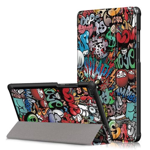 Etui en PU impression de motifs triplexes motif de bande dessinée pour votre Lenovo Tab E8 TB-8304F
