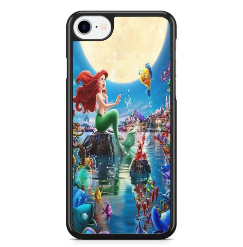 Coque Fifrelin Noire pour iPhone 7 et iPhone 8 Ariel La Petite Sirene Little Mermaid DIsney