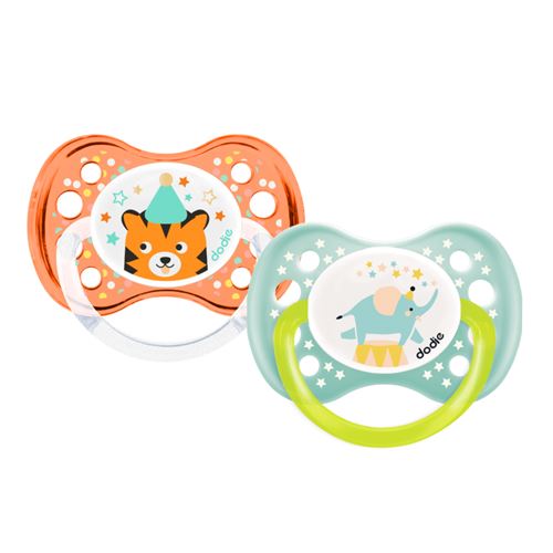 DODIE- Lot de 2 sucettes +6 mois Cirque