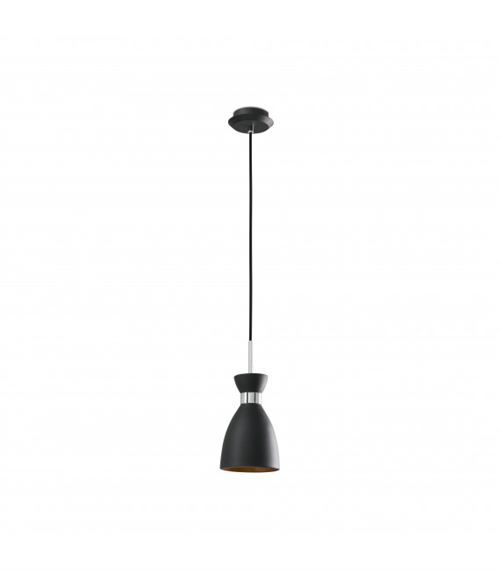 Lampe suspendue retro h174 cm max - noir et or