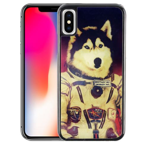 Coque pour iPhone XS chien jusky astronaute