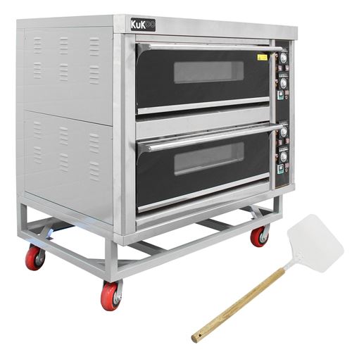 KuKoo Four &agrave; pizza &eacute;lectrique professionnel &agrave; 2 &eacute;tages fait en Acier Inoxydable