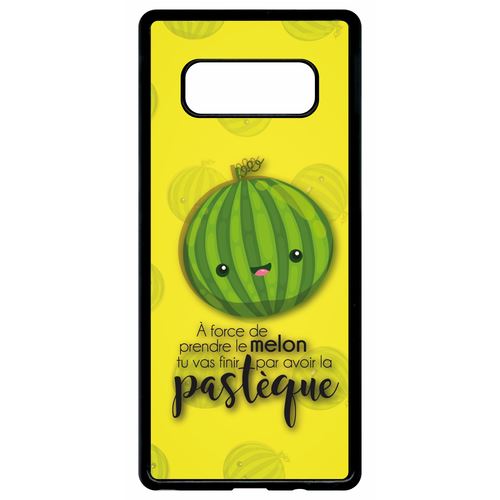 Coque samsung galaxy note 8 force de prendre le melon tu vas finir par avoir la pastque fond jaune
