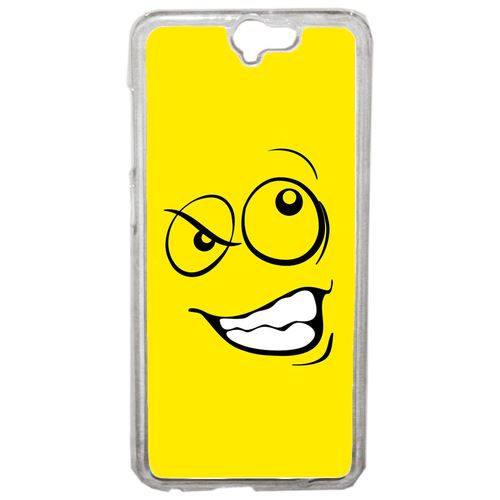 Coque Smiley Énervé Jaune Compatible One A9 Transparent