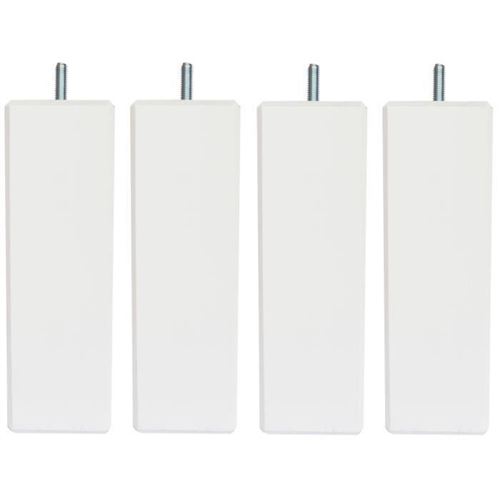 Jeu De Pieds Carres L 5,4 Cm X L 5,4 Cm H 14,5 Cm - Blanc - Lot De 4